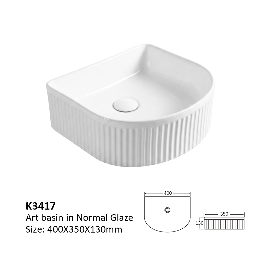 Above-Counter Basin Fluted Half Round